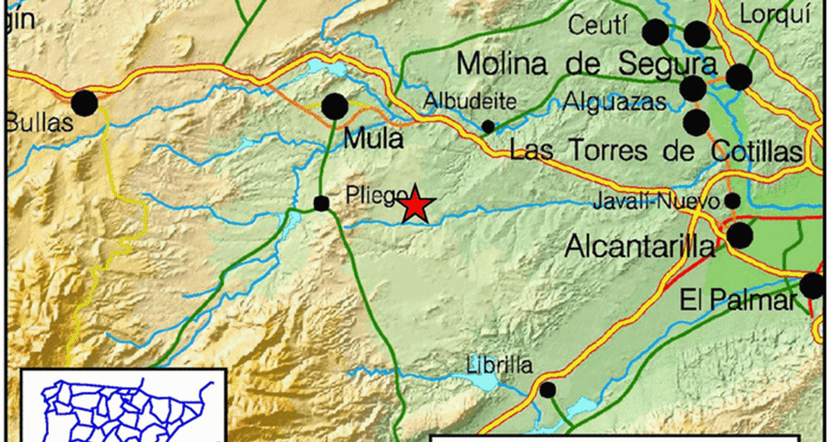 Un terremoto de 4,1 hace temblar media Región de Murcia
